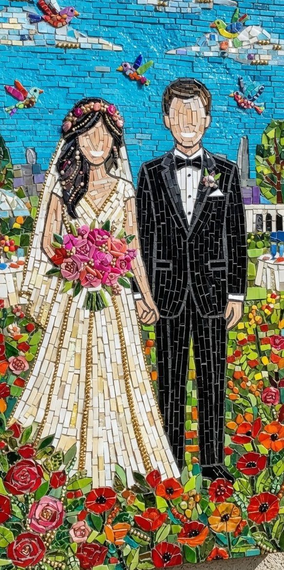 Mosaico de los novios